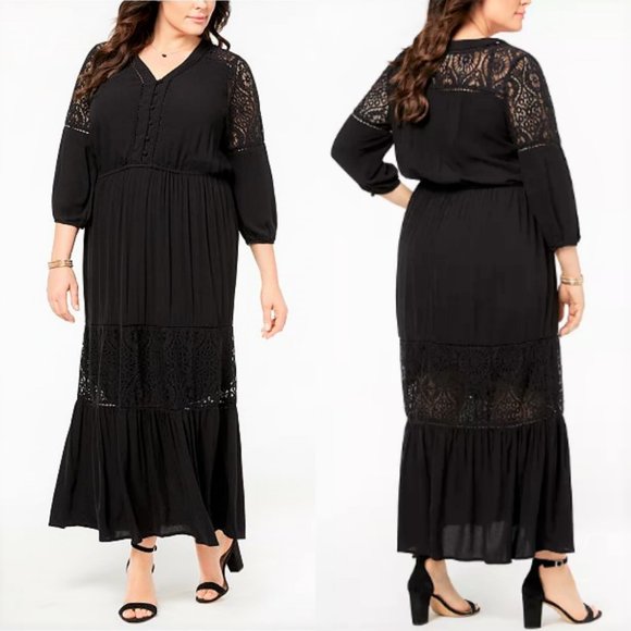 Style & Co. Dresses & Skirts - Macy's Style & Co Lace Ruffled Maxi Dress